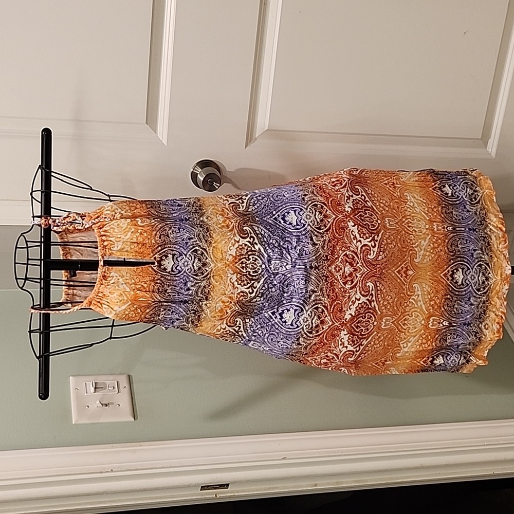 Venus strappy multi color sun dress.